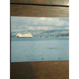 PACIFIC NORTHWEST WASHINGTON STATE FERRIES CHRISTMAS POST CARD FERRY IN  RICH PASSAGE  WASHINGTON