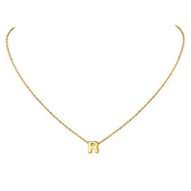 Suplight Women's Necklace Jewellery DIY Letters A - Z Charms Clavicle Chain 925 Silver / 18k Gold-plated Rose Gold Initial Pendant 45 cm 1.5 mm Rolo Chain Minimalist Jewellery Accessory with Gift Box, R