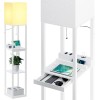 Dimmable Floor Lamp Solid Wood 63" Tall 2 USB Ports