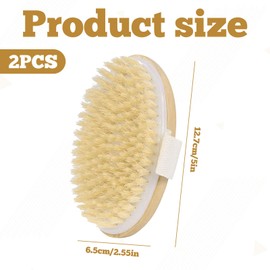 Dry Brushing Body Brush,2PCS Premium Maple Wood Body Dry Brush,Lymphatic Drainage Brushes for Removing Dead Skin, Enhancing Cellulite Reduction