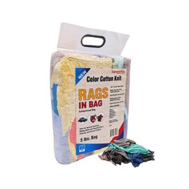 SupremePlus Premium Color Knit Rags - Shop Bulk Cleaning T-Shirt Rag in Bag, 100 Percent Cotton Low Lint Cloth for Auto, Mechanic, Garage, Paint, Utility, Polishing & Finishing (5 lbs. Bag)