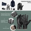 Alepo Winter PU Leather Gloves For Men, Warm Thermal Touchscreen