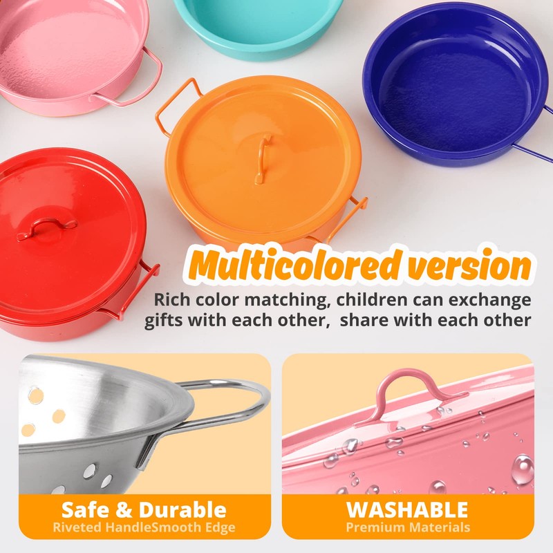 Kids Play Kitchen Toy Accessories Set Toddler Cooking Playset Colorful