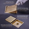 Orhemus Square Shower Floor Drain with Removable Cover Grid Grate
