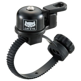 CATEYE OH-2400 FlexTight™ Bell – Modern Brass Bike Bell, Tool-Less FlexTight™ Mount Fits Road, MTB, Gravel Bikes, Easy Install, Clear and Loud Sound (Black(New))