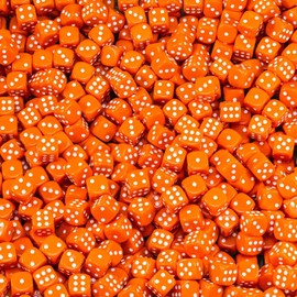 Waldfelsen® High Quality 16 mm Dice in 15 Colours Eye Cube Game Cube Set (50 Pieces, Orange)
