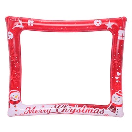 Inflatable Christmas Photo Booth Props 30x26'' Photo Booth Frame Funny Selfie Props for Winter Holiday Christmas Party Supplies Christmas Accessories Christmas Party Decorations