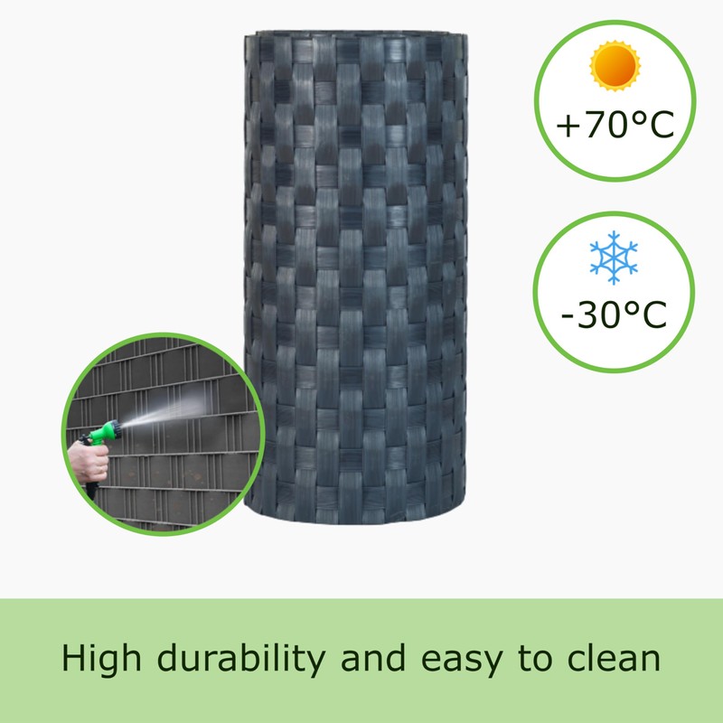 workingHOUSE Polyrattan Privacy Screen Strips for Double Bar Mesh -