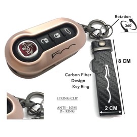 Generisch Nordecco Gl?nzendes Schlsselanh?nger-Geh?use, kompatibel mit Fiat 500C 500C500L Abarth Grande Punto Brava Panda Stilo Linea (schwarzer Schlsselanh?nger, Rosgold-Glitzer-Hlle)