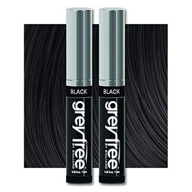 Root Touch Up Color de Cabello Temporal Negro para Cubrir Rayas Gris, Cejas, Bigote y Barbas Paquete de 2 (Negro/Negro)
