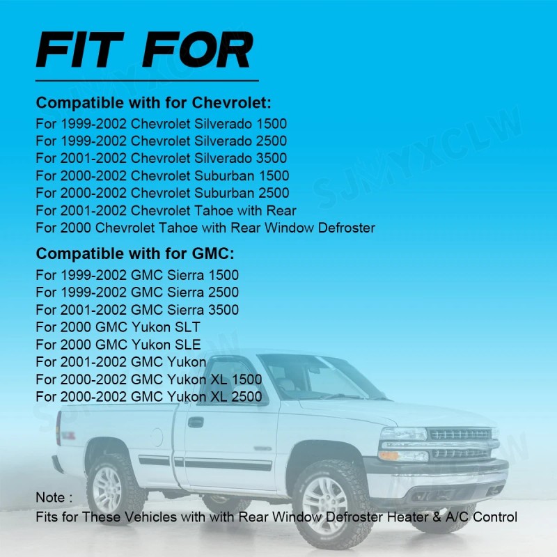 SJMYXCLW Heater AC Temperature Climate Control Switch Fits Chevy GMC