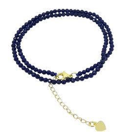 TreasureBay Handmade Womens Girls Crystal Gemstone Beaded Necklace Choker - Natural Gemstones Healing Crystal Birthstone Jewellery (Royal Blue)