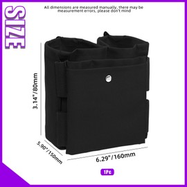 Swpeet 1Pcs Black Luggage Travel Cup Holder, Universal Fit Drink Holder for Most Suitcase Handles, Two Attachment Drinks Carrier for Drink Beverages Coffee Mugs, Drink Caddy for Traveler Carry On