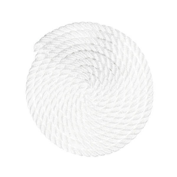 3 Strand Twisted Polyester Rope – Comes in White –