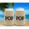 Father's Day Gift for Pop Burlap Pattern 2 Pack Can