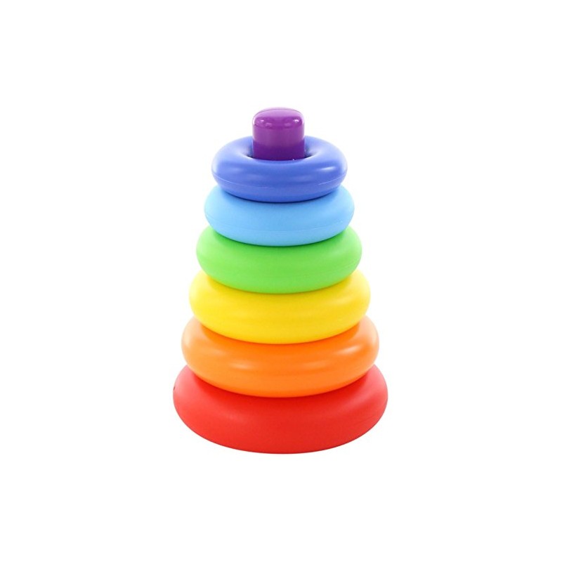 Polesie Polesie59260 Stackable Ring Pyramid, 7 Pcs-Toddler Toys, Multi Colour