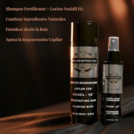 Sistema de regeneración Capilar. Incluye Shampoo y Loción Noxidil H2 para Crecimiento de Cabello. Unisex. TRATAMIENTO CAPILAR DE PRIMERA GENERACIÓN - 