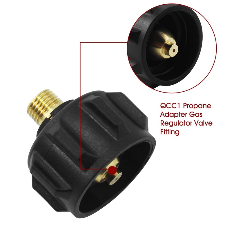 MENSI Propane Gas Cylinder QCC Type Adapter with 1/4" Male