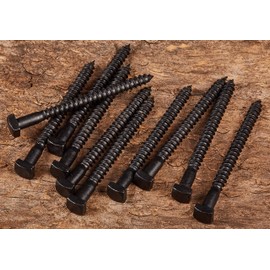 Rustic Square Head Lag Screws, Black Oxide Finish Lag Bolts, 1/4 x 3-Inch, (Pack of 50)