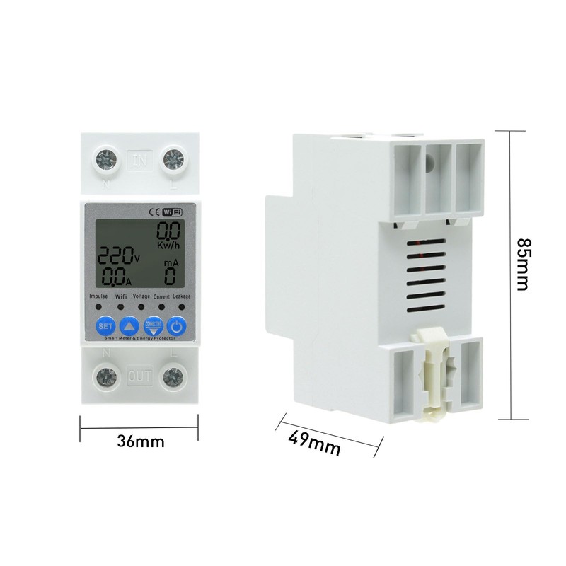 JOYELEC Smart WLAN Electricity Meter, DIN Rail 1 Phase 63