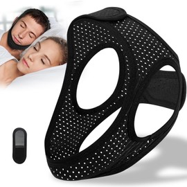 Chin Strap for Sleeping, Reusable Snoring Chin Strap, Sleeping Chin Strap to Reduce Snoring Symptoms, Adjustable Sleeping Chin Strap Auxiliary Sleep Anti-Snoring Device for Sleep Apnea, 47CM