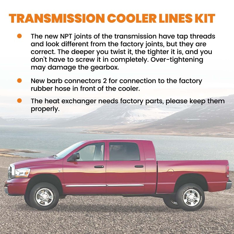 maXpeedingrods 48RE Transmission Cooler Lines Kit for Dodge Ram 2500/3500