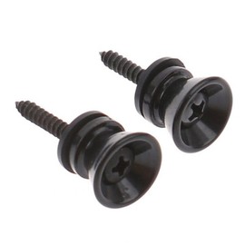 Guitar Anatomy Vintage Guitar Strap Buttons Pair for Stratocaster or Telecaster – Chrome, Black, Gold x2 (Black)