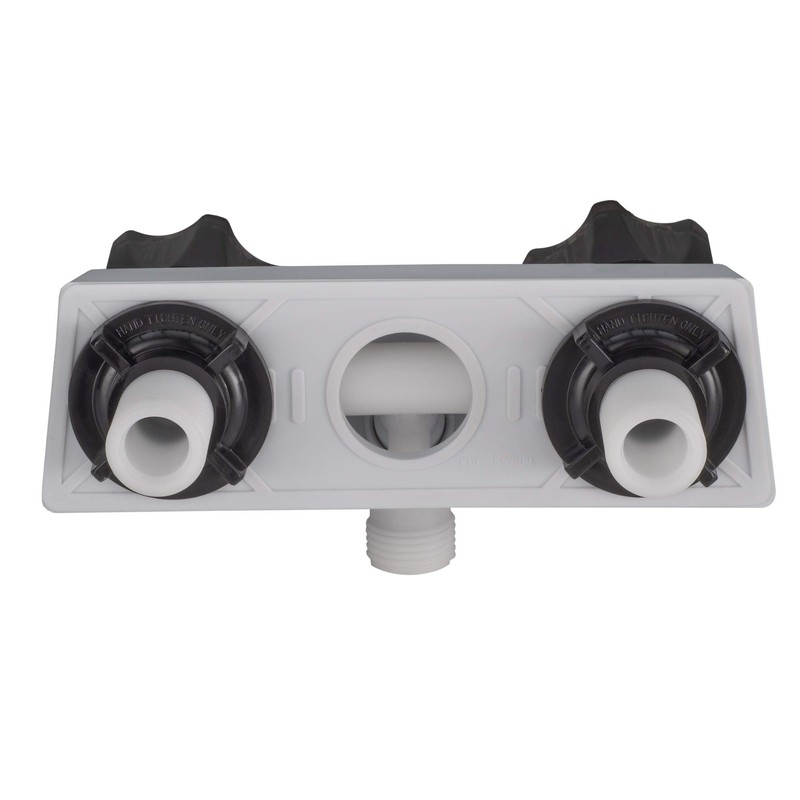 RecPro 4" Shower Handles White/Smoke with Hand Held Shower &