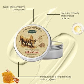 Beef Tallow Skincare, Beef Tallow Bio, Tallow and Honey Balm, Natürliche Tallow Creme Feuchtigkeitscreme, Face Moisturizer für Gesicht Körper Der Glatten Haut Feuchtigkeits Spendend