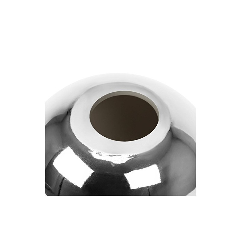 XL Ceramic Ball Table Decoration Diameter 15 cm Silver Smooth