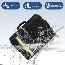 Bolsa de documentos a prueba de fuego de 5200 °F, caja de documentos con bloqueo, aislada, importante organizador de documentos con cierre impermeable, portátil suave para viajes en el hogar, oficina