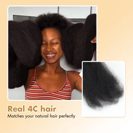 Afro Kinkys Bulk Human Hair, 14 inch 50 Gram 4c Curly Hair for Permanent Sister Locs/Mini Twists/Braids Can Dye and Bleach (#27, 14 Inch)