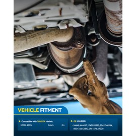 PHILTOP Rear Catalytic Converter Kit W/Gasket Direct-Fit Compatible with Toyota RAV4 2.4L 2004-2005 Replace# 54648, 644037, 41182, 1742028380, 49020, 40954, 642842, 23637, 0961676 (EPA Compliant)