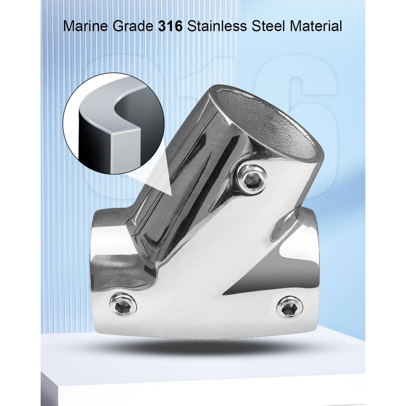 HZSIFU Boat Rail Fitting for 7/8'' Tube, Marine Stainless Steel