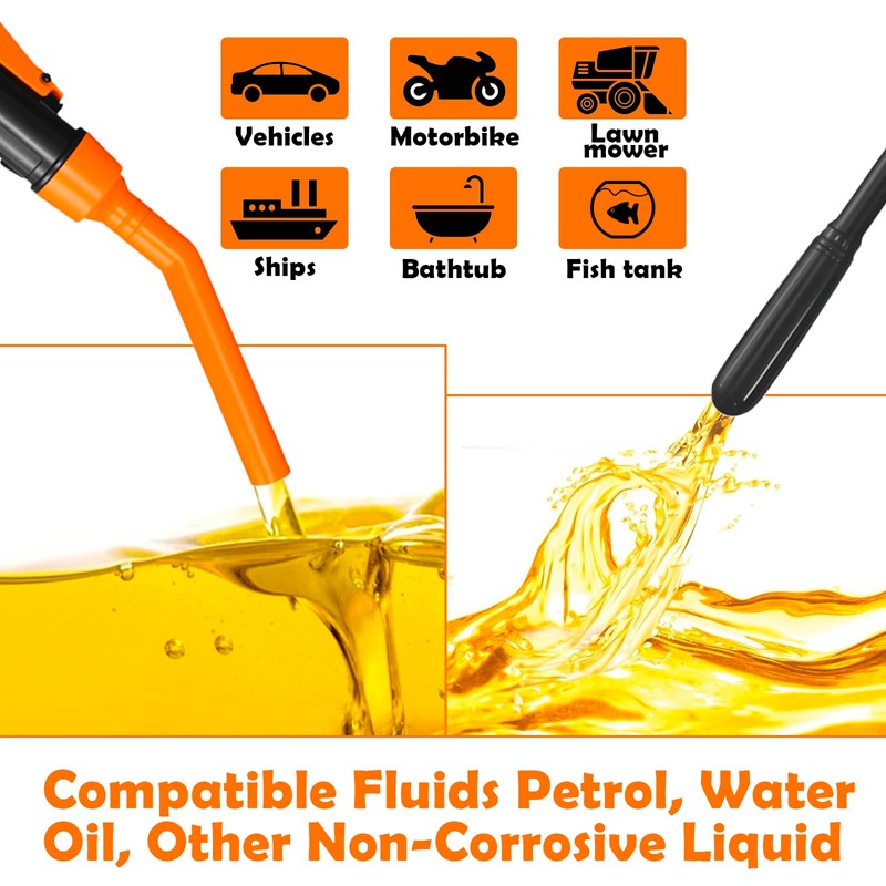 Portable Battery Powered Liquid Transfer Pumps, Adjustable Flow Siphon Transfer