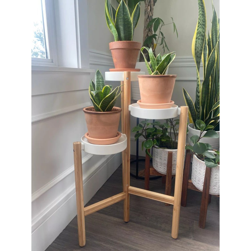 IKEA SATSUMAS Plant Stand Bamboo/white 30 ¾" 402.581.54