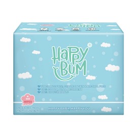 Dry Wipes - HAPPY BUM Dry Baby Wipes, 100% Cotton Large Baby Wipes, Unscented Cotton Tissues for Sensitive Skin, 600 Count