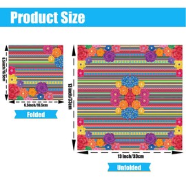 Fiesta Napkins Cinco De Mayo Party Decorations Mexican Theme Blanket Rainbow Colors Paper Napkins Fiesta Dinner Hand Towels for Home Party Decor Dining Tableware Supplie