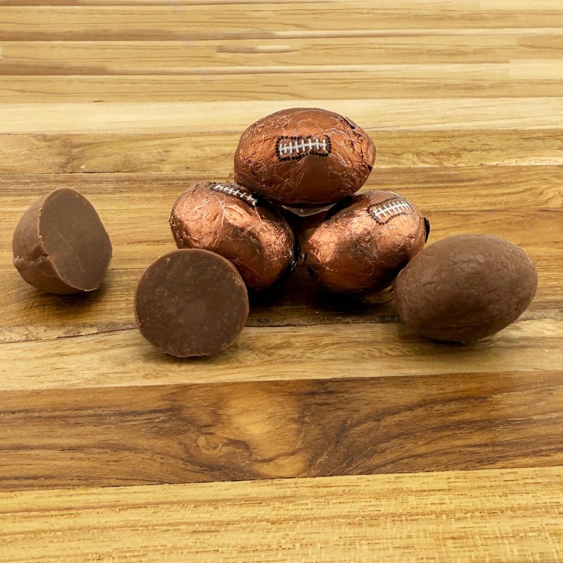 FirstChoiceCandy Milk Chocolate Foil Wrapped Balls (Footballs, 2 Pound (Pack