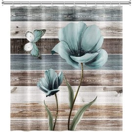 Cnayuep Shower Curtain Set Curtains for Bathroom Teal