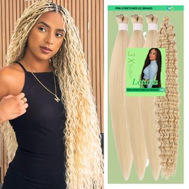 Blonde Braiding Hair for Boho Braids 4 Packs 26 Inch Pre Stretched Knotless Braiding Hair