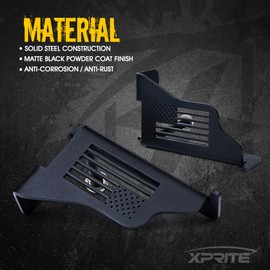 Xprite Wrangler Foot Pegs, Metal Steel " US Flag " Exterior Door Hinge Mounted Front Rest Pedals Compatible with 2007-2018 Jeep Wrangler JK JKU Accessories, Pair