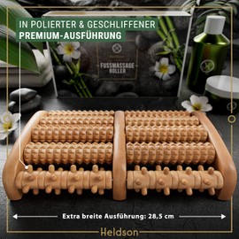 HELDSON HELDSON® Fußmassageroller Holz - FSC®100% - Fußmassagegerät - Massage Roller für Fußmassage - Foot Massager - Fussmassageroller - Fussmassagegerät - Massagegerät für Füße - Fersensporn