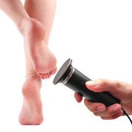 Electric Foot Callus Remover (Speed Adjustable) with 60pcs Replacement Pads Professional Pedicure Tool for Women Men Dead Dry Hard Skin Removal (Black)