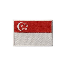Singapore Country Flag Logo Patch Embroidered Applique Singapore Country Flag Patch Iron On Patch Sew On Patch Emblem