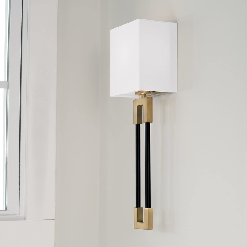 Capital Lighting 644711AB Bleeker Modern Flush Mounted Rectangular White Fabric