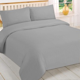 Pillowcase Pair 100% Egyptian Cotton 400 Thread Count GREY Housewife Pillow Case 2 Pack Soft Cozy & Breathable Envelope Closure Standard Pillowcases 75X50 CM Double Buffed Pillow Covers