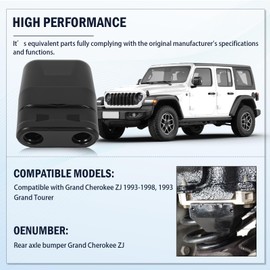 Fraylis 4" Rear Bump Stops Compatible with Grand Cherokee ZJ 1993-1998, Grand Wagoneer 1993, Rear Axle Jounce Bumper KU09022BK