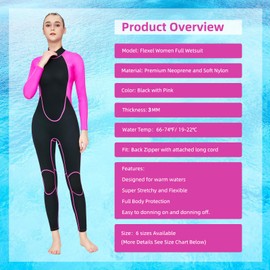 Intbost 3mm Fullbody Wetsuit for Women Keep Warm in Cold Water Wetsuit for Lady Neoprene Diving Wet Suit Swimming Surfing Suit
