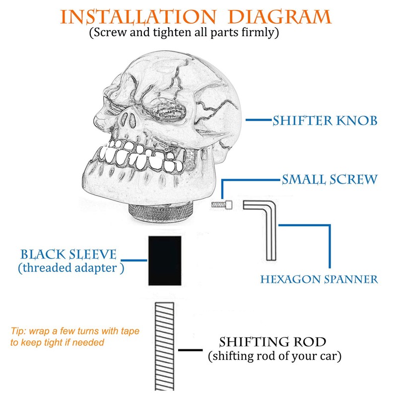 Thruifo Skull Gear Stick Shift Knob, Big Teeth Devil Head